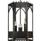 Meyda Lighting Woolf 24" 6-Light Mahogany Bronze Pendant Light With Clear Shade Glass and Down Light