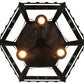 Meyda Lighting Woolf 24" 6-Light Mahogany Bronze Pendant Light With Clear Shade Glass and Down Light