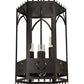 Meyda Lighting Woolf 24" 6-Light Mahogany Bronze Pendant Light With Clear Shade Glass and Down Light
