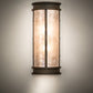 Meyda Lighting Wyant 10" 2-Light Classic Rust Lantern Wall Sconce With Silver Mica Shade Glass