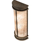 Meyda Lighting Wyant 10" 2-Light Classic Rust Lantern Wall Sconce With Silver Mica Shade Glass