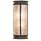 Meyda Lighting Wyant 10" 2-Light Classic Rust Lantern Wall Sconce With Silver Mica Shade Glass