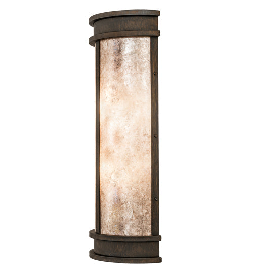 Meyda Lighting Wyant 10" 2-Light Classic Rust Lantern Wall Sconce With Silver Mica Shade Glass