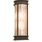 Meyda Lighting Wyant 10" 2-Light Classic Rust Lantern Wall Sconce With Silver Mica Shade Glass