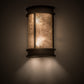 Meyda Lighting Wyant 10" 2-Light Classic Rust Pocket Lantern Wall Sconce With Silver Mica Shade Glass