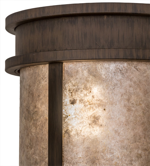 Meyda Lighting Wyant 10" 2-Light Classic Rust Pocket Lantern Wall Sconce With Silver Mica Shade Glass