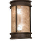 Meyda Lighting Wyant 10" 2-Light Classic Rust Pocket Lantern Wall Sconce With Silver Mica Shade Glass