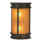 Meyda Lighting Wyant 10" 2-Light Gilded Tobacco Pocket Lantern Wall Sconce With Ambra Siena Idalight Shade Glass