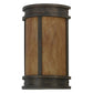 Meyda Lighting Wyant 10" 2-Light Gilded Tobacco Pocket Lantern Wall Sconce With Ambra Siena Idalight Shade Glass