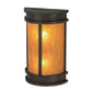 Meyda Lighting Wyant 10" 2-Light Gilded Tobacco Pocket Lantern Wall Sconce With Ambra Siena Idalight Shade Glass