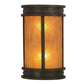 Meyda Lighting Wyant 10" 2-Light Gilded Tobacco Pocket Lantern Wall Sconce With Ambra Siena Idalight Shade Glass