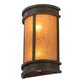 Meyda Lighting Wyant 10" 2-Light Gilded Tobacco Pocket Lantern Wall Sconce With Ambra Siena Idalight Shade Glass