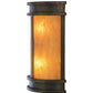 Meyda Lighting Wyant 10" 2-Light Gilded Tobacco Pocket Lantern Wall Sconce With Ambra Siena Idalight Shade Glass