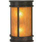 Meyda Lighting Wyant 10" 2-Light Gilded Tobacco Pocket Lantern Wall Sconce With Ambra Siena Idalight Shade Glass