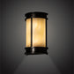 Meyda Lighting Wyant 10" 2-Light Oil Rubbed Bronze Pocket Lantern Wall Sconce With Creme Carrara Idalight Shade
