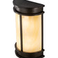 Meyda Lighting Wyant 10" 2-Light Oil Rubbed Bronze Pocket Lantern Wall Sconce With Creme Carrara Idalight Shade