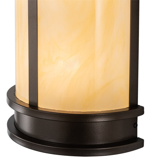 Meyda Lighting Wyant 10" 2-Light Oil Rubbed Bronze Pocket Lantern Wall Sconce With Creme Carrara Idalight Shade