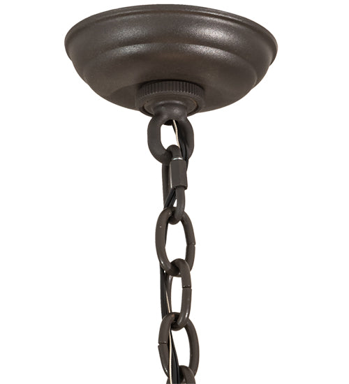 Meyda Lighting Wyant 10" 3-Light Wrought Iron Pendant Light With Beige Travertine Idalight Shade
