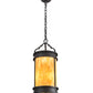 Meyda Lighting Wyant 10" 3-Light Wrought Iron Pendant Light With Beige Travertine Idalight Shade