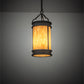 Meyda Lighting Wyant 10" 3-Light Wrought Iron Pendant Light With Beige Travertine Idalight Shade