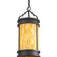 Meyda Lighting Wyant 10" 3-Light Wrought Iron Pendant Light With Beige Travertine Idalight Shade