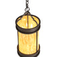 Meyda Lighting Wyant 10" 3-Light Wrought Iron Pendant Light With Beige Travertine Idalight Shade