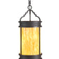 Meyda Lighting Wyant 10" 3-Light Wrought Iron Pendant Light With Beige Travertine Idalight Shade