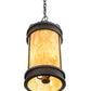 Meyda Lighting Wyant 10" 3-Light Wrought Iron Pendant Light With Beige Travertine Idalight Shade