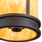 Meyda Lighting Wyant 10" 3-Light Wrought Iron Pendant Light With Beige Travertine Idalight Shade