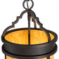 Meyda Lighting Wyant 10" 3-Light Wrought Iron Pendant Light With Beige Travertine Idalight Shade