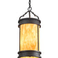 Meyda Lighting Wyant 10" 3-Light Wrought Iron Pendant Light With Beige Travertine Idalight Shade