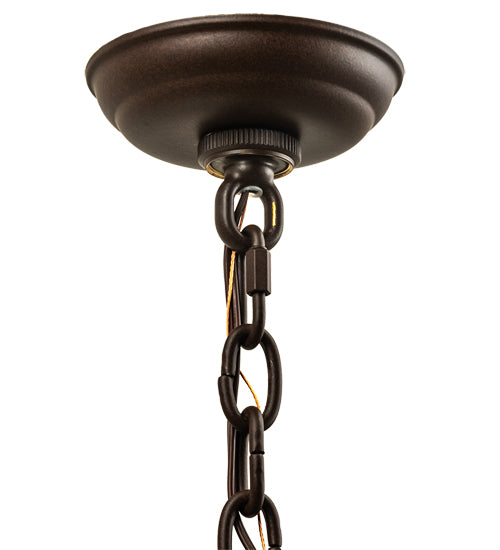 Meyda Lighting Wyant 10" Cafe Noir Pendant Light With Silver Mica Shade Glass