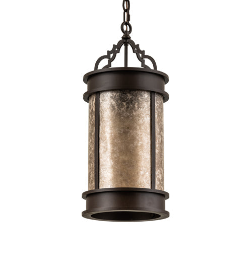 Meyda Lighting Wyant 10" Cafe Noir Pendant Light With Silver Mica Shade Glass