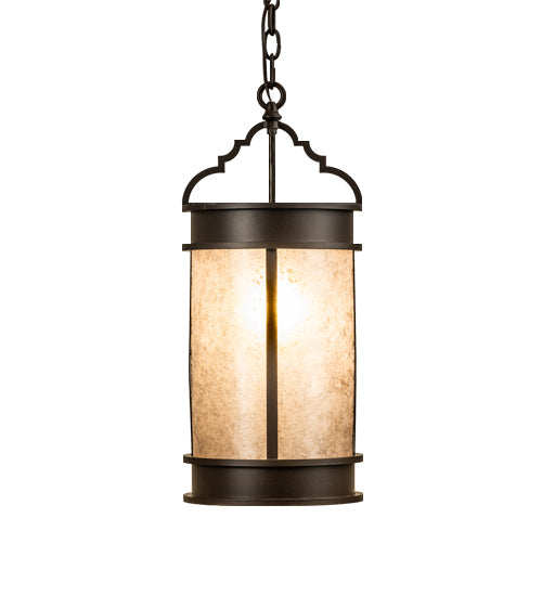 Meyda Lighting Wyant 10" Cafe Noir Pendant Light With Silver Mica Shade Glass