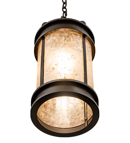 Meyda Lighting Wyant 10" Cafe Noir Pendant Light With Silver Mica Shade Glass