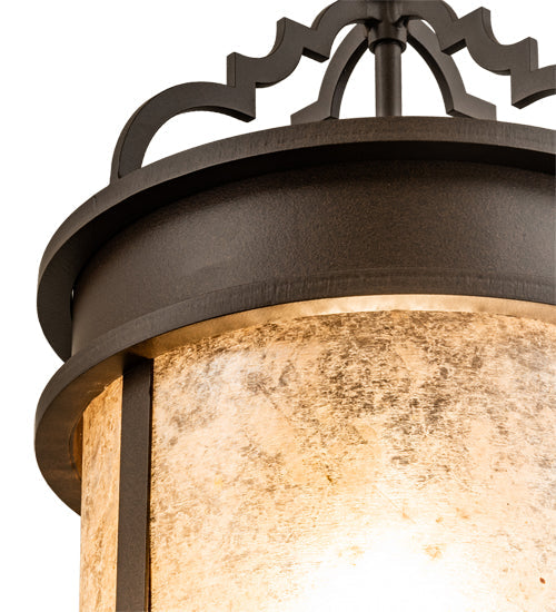 Meyda Lighting Wyant 10" Cafe Noir Pendant Light With Silver Mica Shade Glass