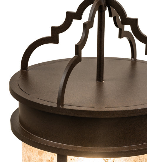 Meyda Lighting Wyant 10" Cafe Noir Pendant Light With Silver Mica Shade Glass