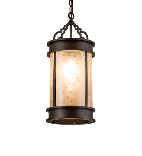 Meyda Lighting Wyant 10" Cafe Noir Pendant Light With Silver Mica Shade Glass