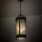 Meyda Lighting Wyant 10" Costello Black Pendant Light With Silver Mica Shade Glass