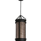 Meyda Lighting Wyant 10" Costello Black Pendant Light With Silver Mica Shade Glass