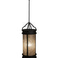 Meyda Lighting Wyant 10" Costello Black Pendant Light With Silver Mica Shade Glass