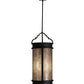Meyda Lighting Wyant 10" Costello Black Pendant Light With Silver Mica Shade Glass