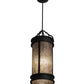 Meyda Lighting Wyant 10" Costello Black Pendant Light With Silver Mica Shade Glass