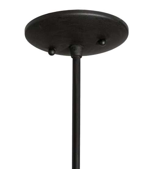 Meyda Lighting Wyant 10" Costello Black Pendant Light With Silver Mica Shade Glass