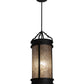 Meyda Lighting Wyant 10" Costello Black Pendant Light With Silver Mica Shade Glass