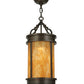 Meyda Lighting Wyant 10" Gilded Tobacco Pendant Light With Ambra Siena Idalight Shade Glass