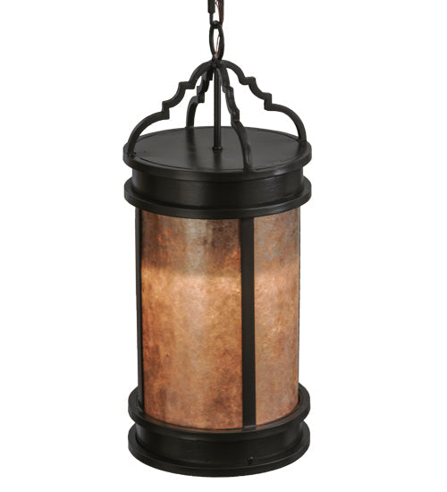Meyda Lighting Wyant 10" Timeless Bronze Pendant Light With Silver Mica Shade Glass
