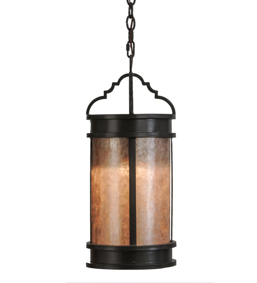 Meyda Lighting Wyant 10" Timeless Bronze Pendant Light With Silver Mica Shade Glass