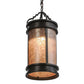 Meyda Lighting Wyant 10" Timeless Bronze Pendant Light With Silver Mica Shade Glass