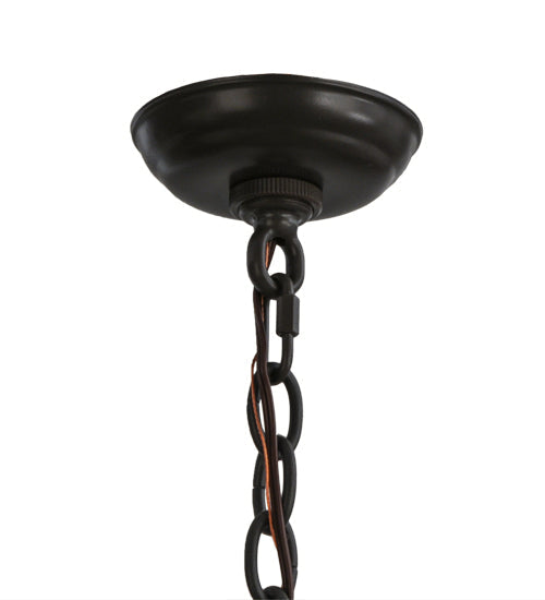 Meyda Lighting Wyant 10" Timeless Bronze Pendant Light With Silver Mica Shade Glass